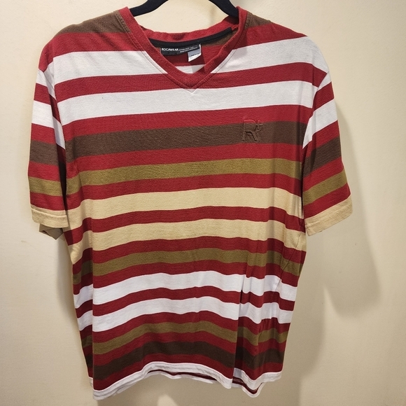 ROCAWEAR stripes men's tshirt size M - Picture 9 of 11